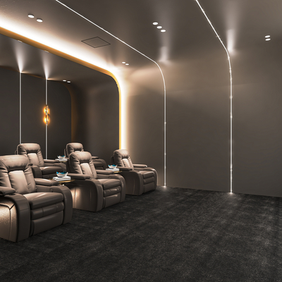  现代影音室 视听室su模型 