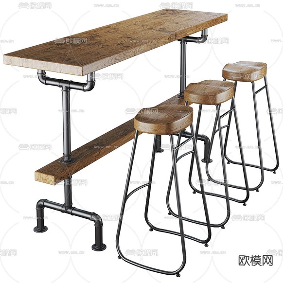 北欧吧台3d模型下载