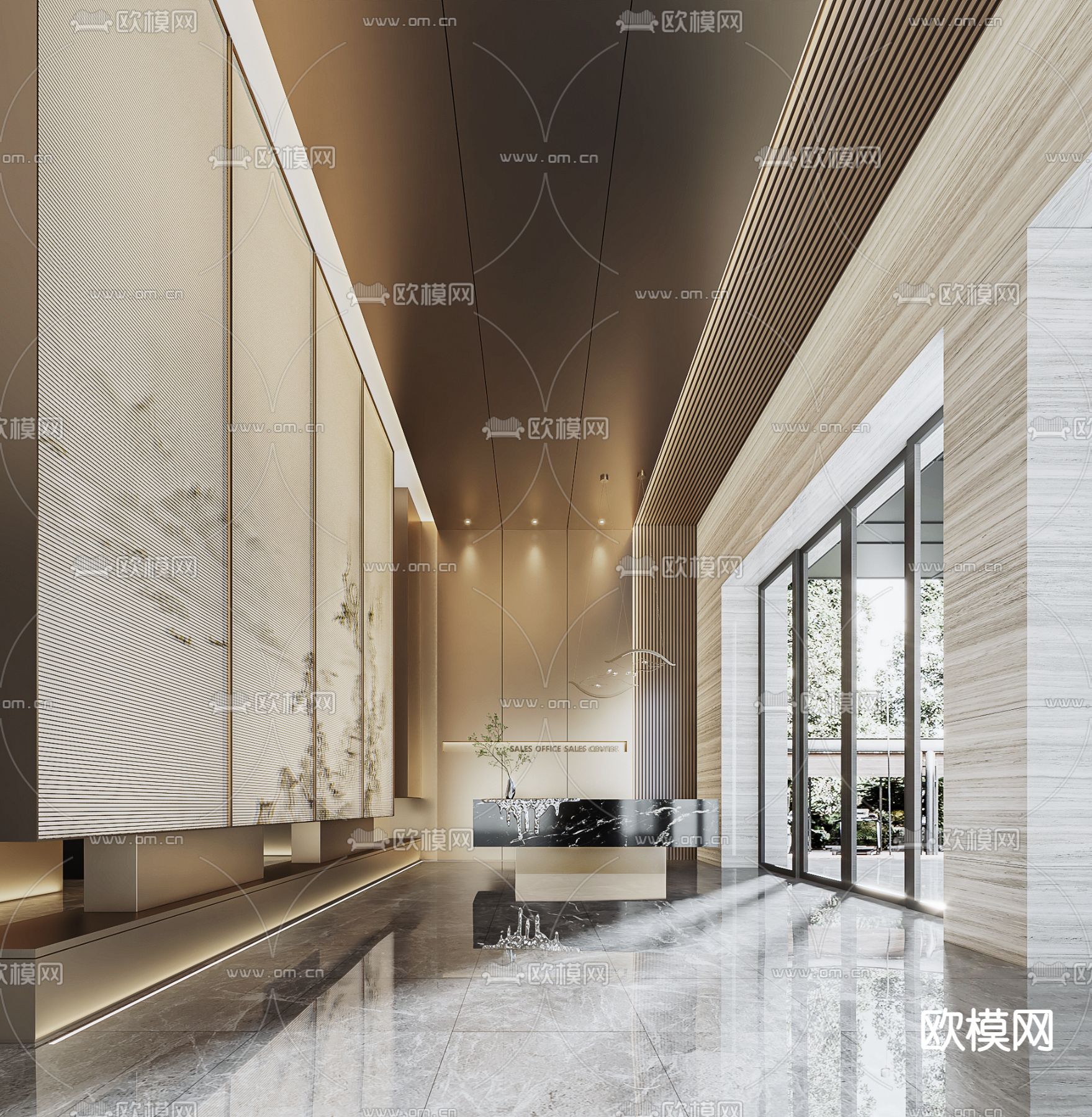 售楼处前厅 门厅3d模型下载