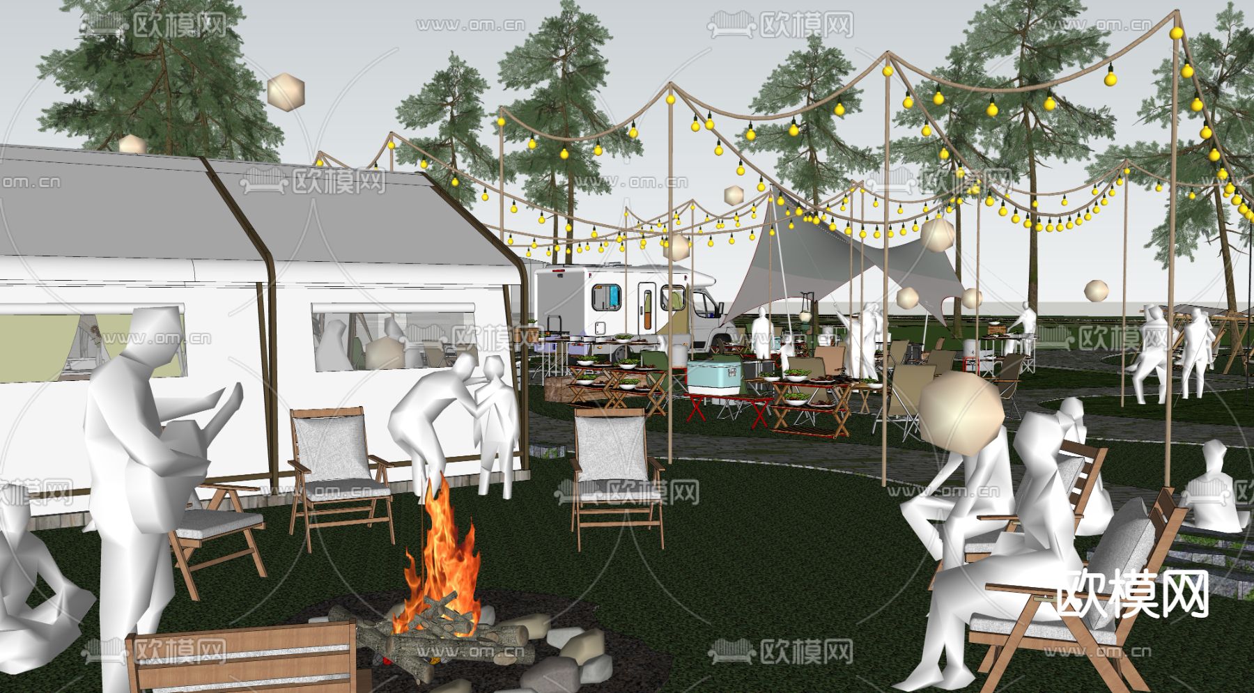 现代露营公园景观su模型下载（渲染图3）
