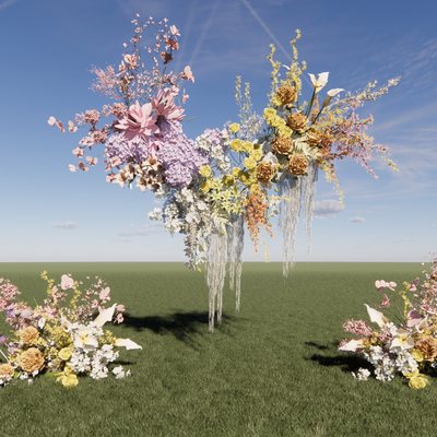  婚礼花艺su模型 