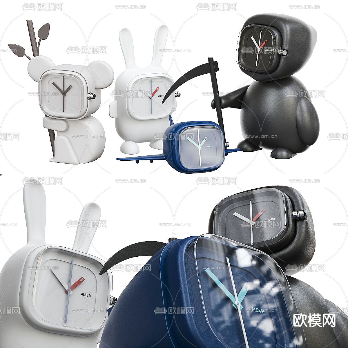 卡通闹钟 钟表3d模型
