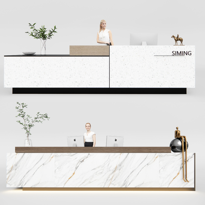  现代办公接待前台su模型 