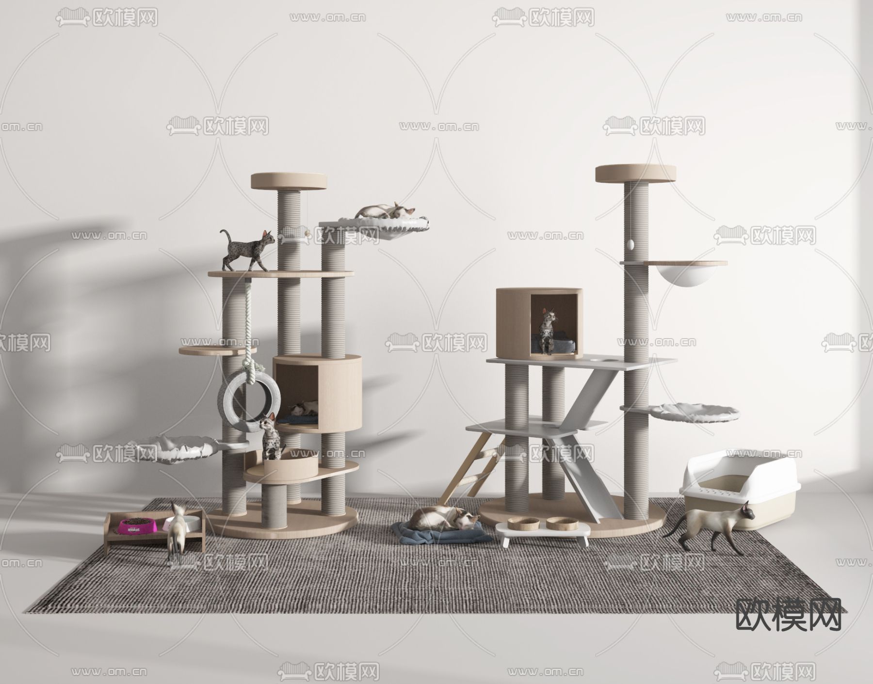 猫爬架 猫窝3d模型