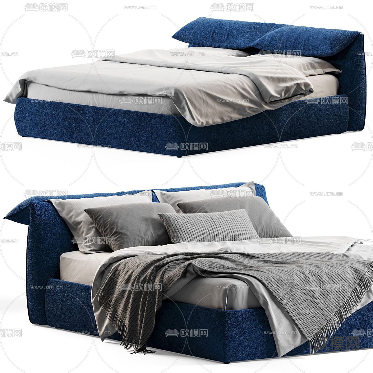 B&B Italia 双人床3d模型下载（渲染图2）