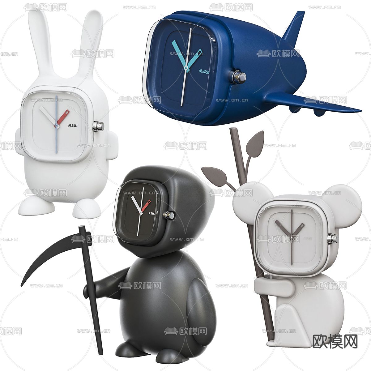 卡通闹钟 钟表3d模型