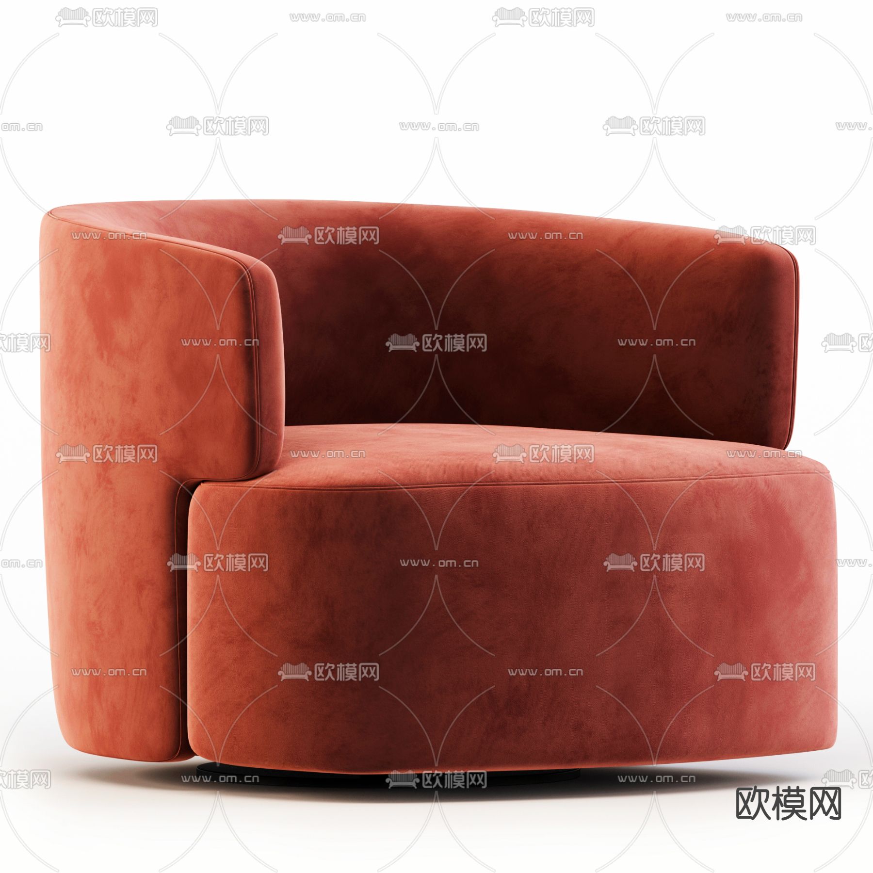 红色单人沙发3d模型下载
