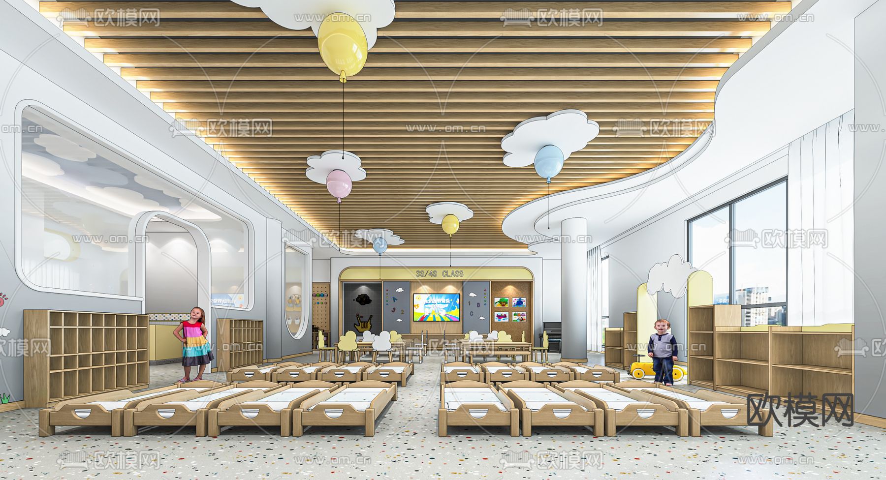 幼儿园教室 休息室3d模型下载