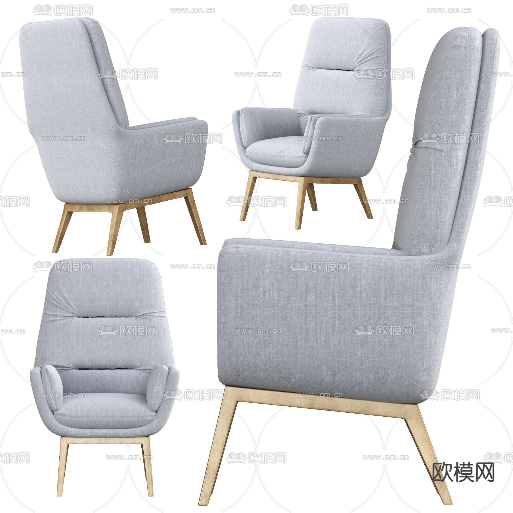 现代休闲椅3d模型下载（渲染图3）