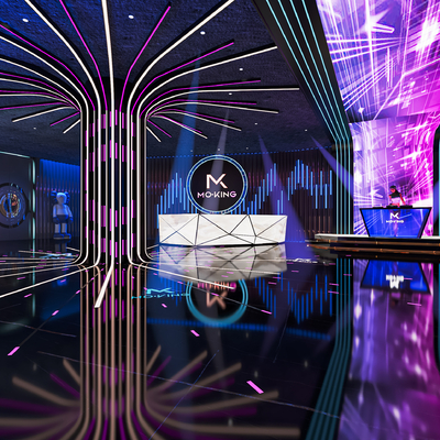  现代KTV大厅su模型 