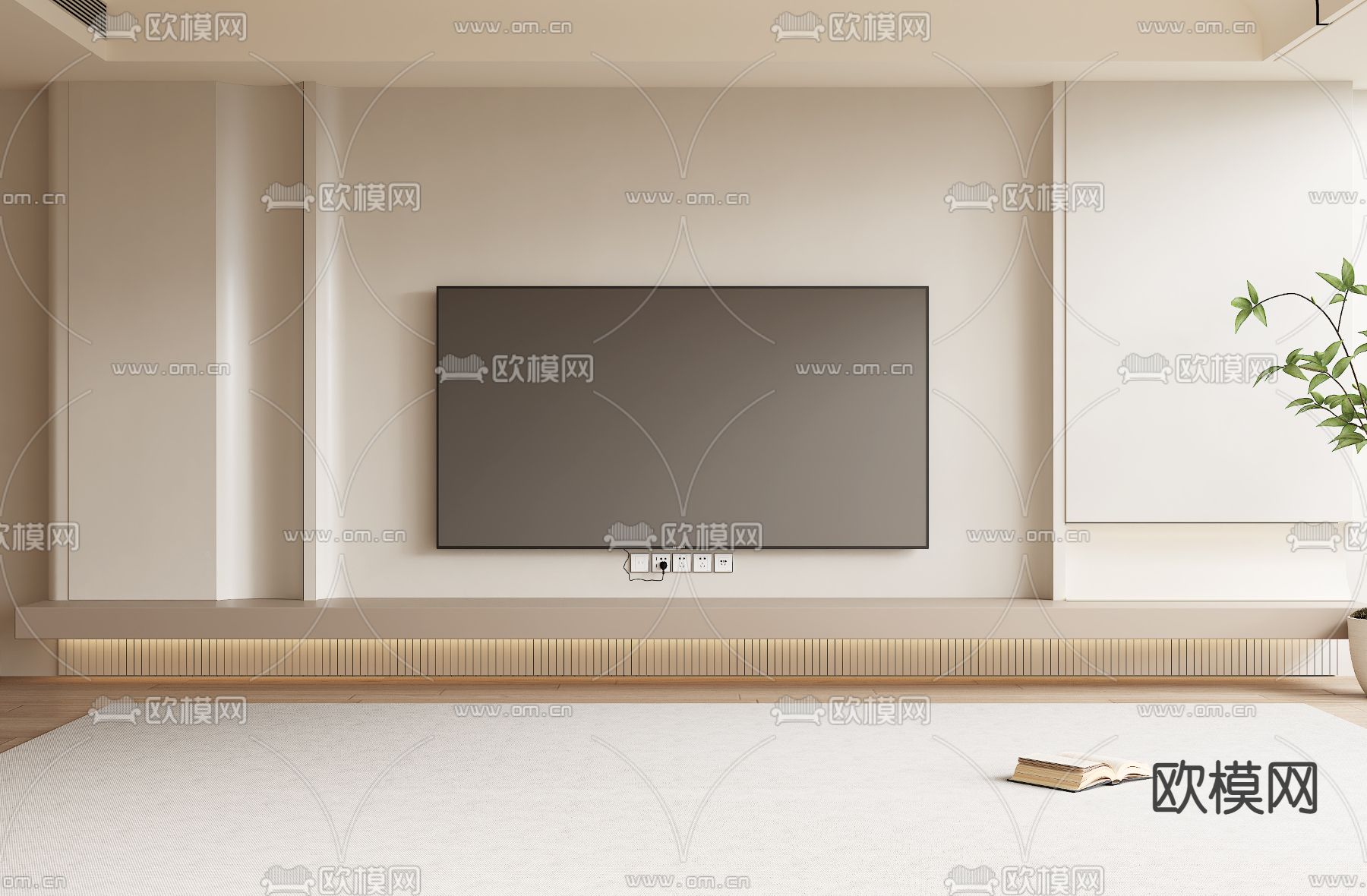 电视背景3d模型下载