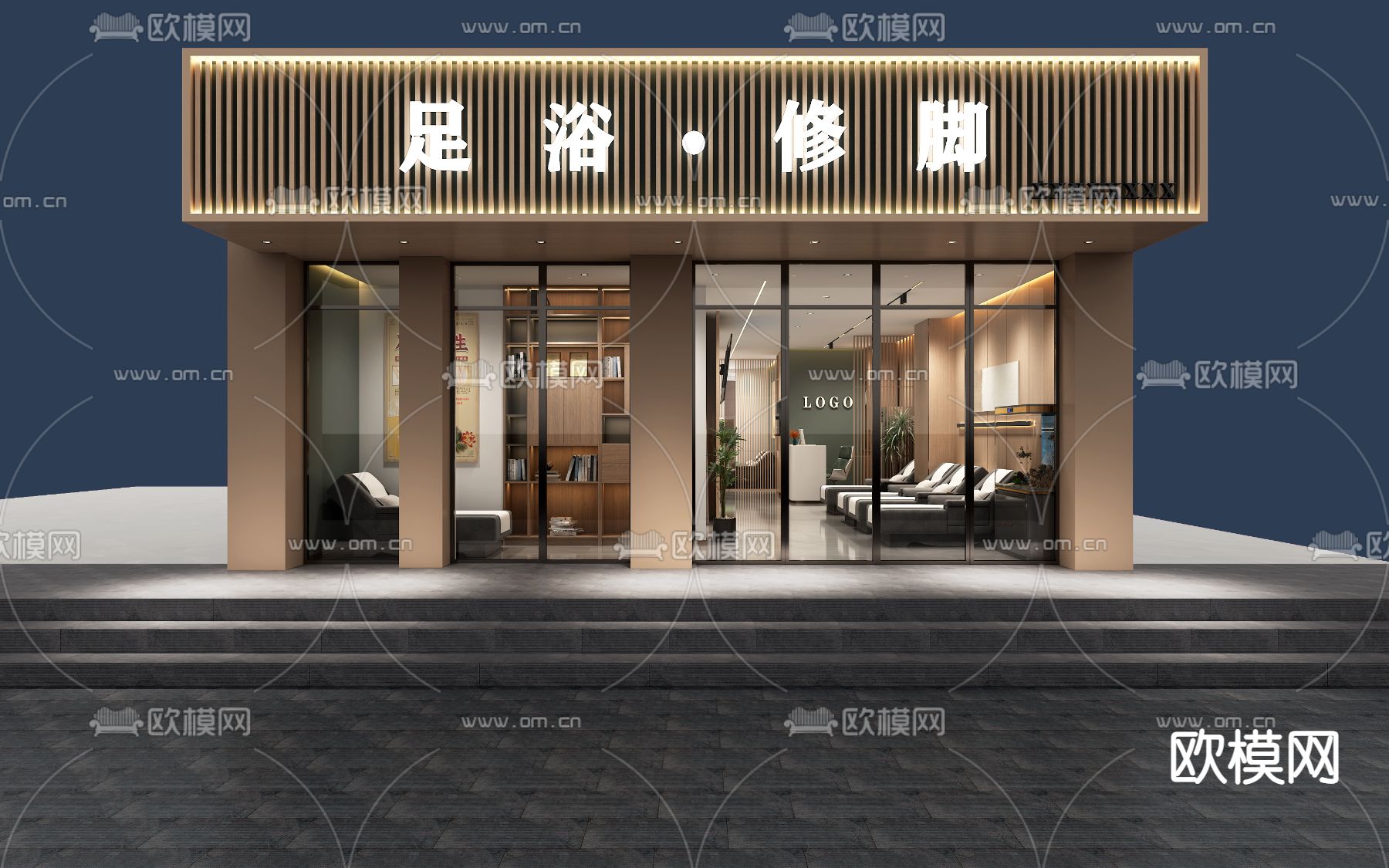 新中式足浴门头设计|空间|商业空间设计|穆汉文设计_原创作品-站酷ZCOOL