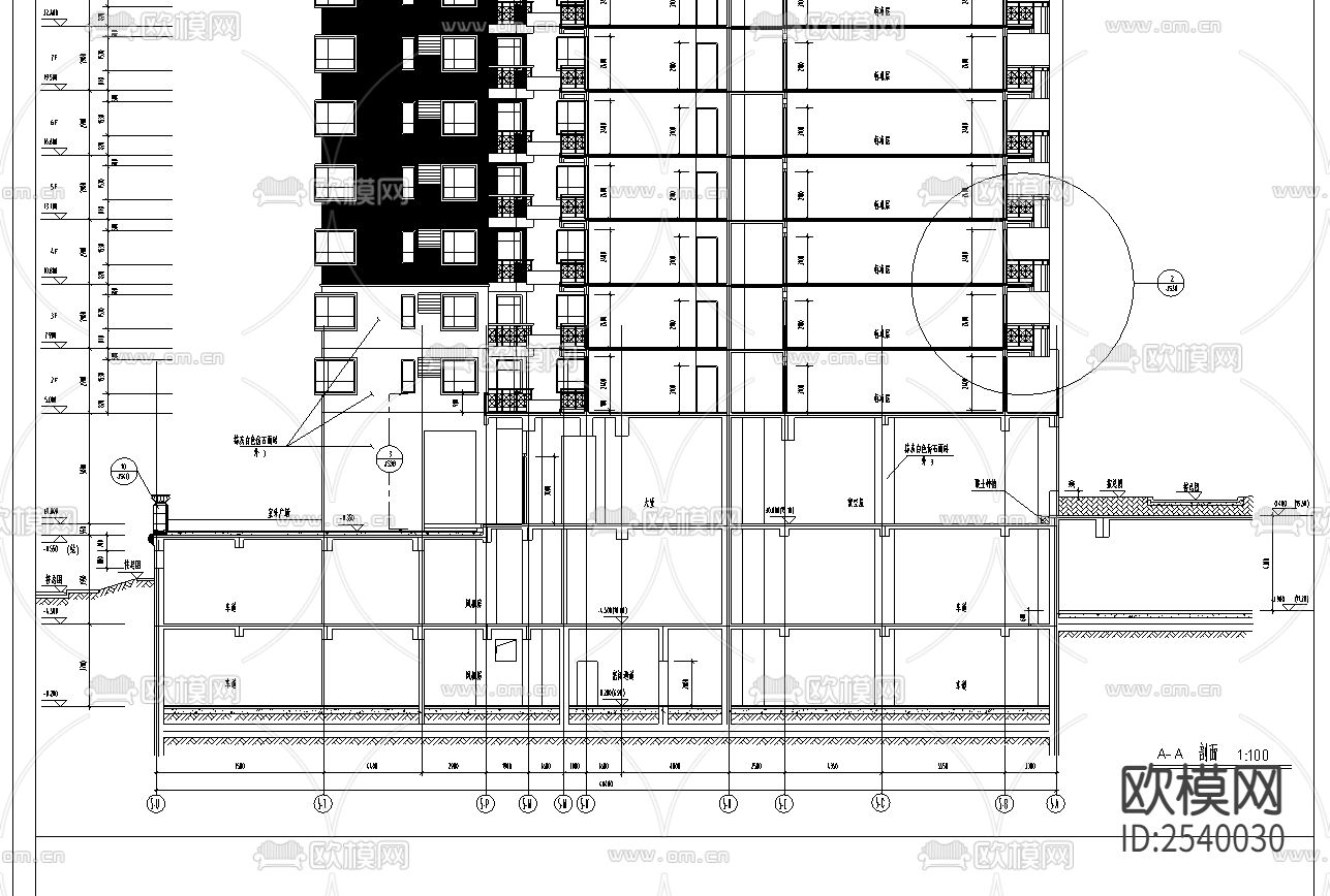 高层建筑CAD施工图下载（渲染图2）