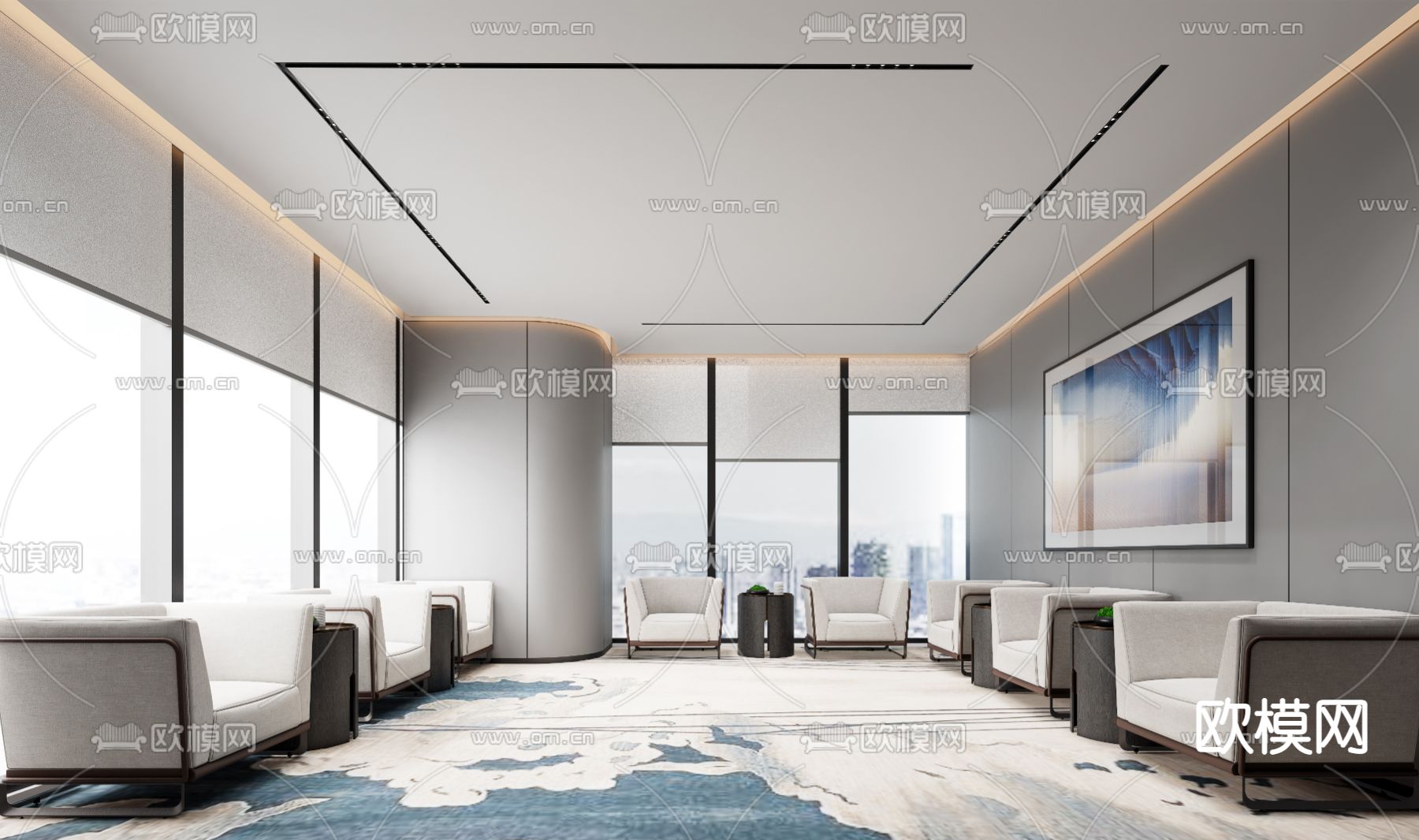 现代会客室su模型下载_ID13050987_sketchup模型下载-欧模网
