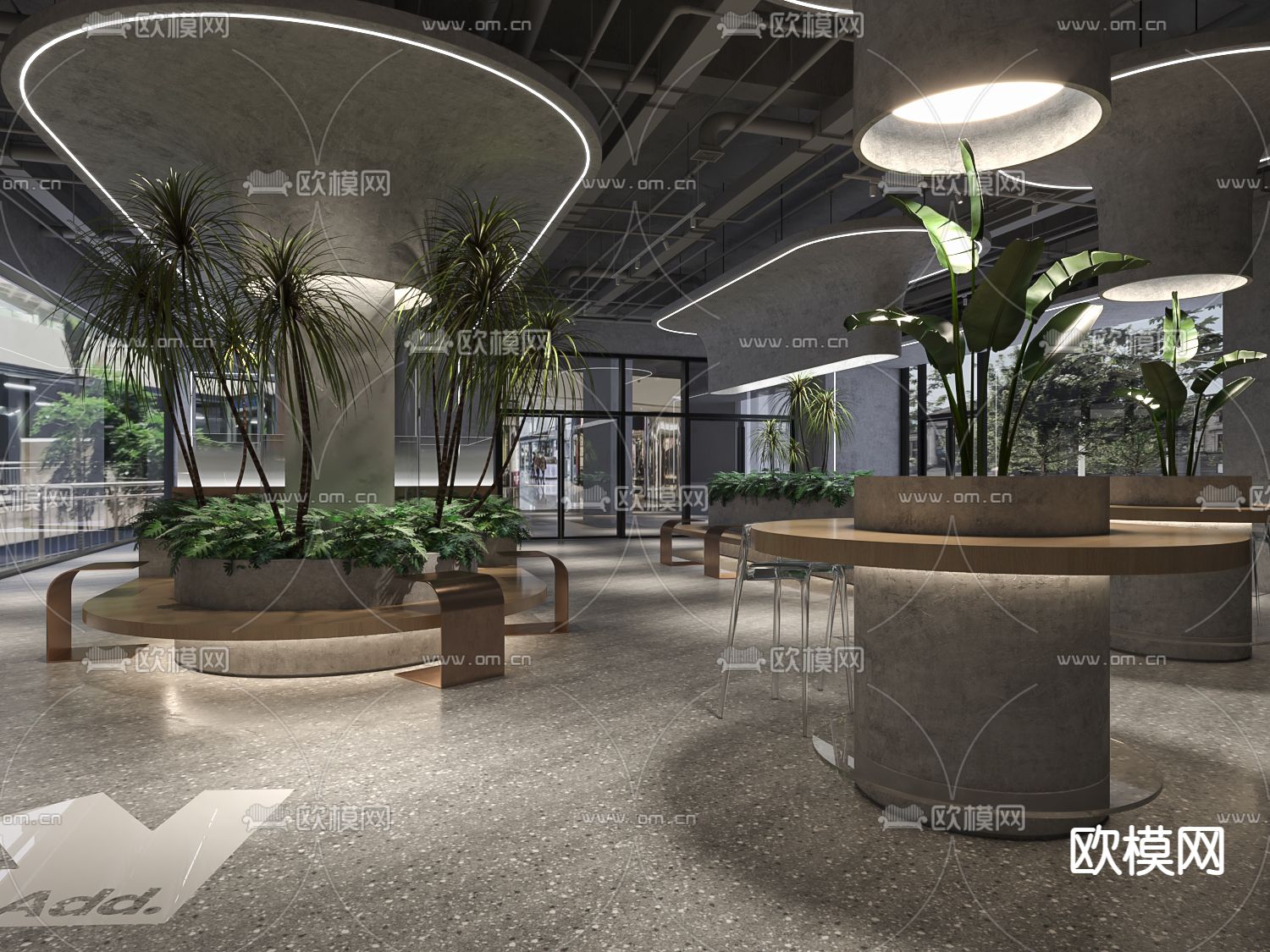 侘寂风电影院大厅3d模型下载（渲染图3）