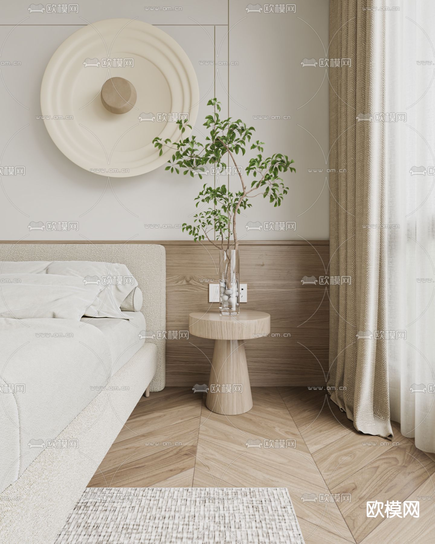 水生植物 床头柜3d模型下载