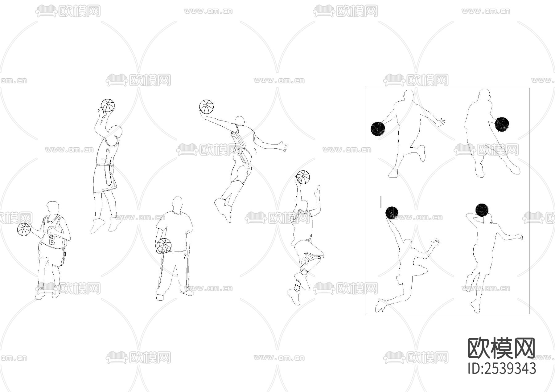 运动人物动作CAD图库下载（渲染图6）