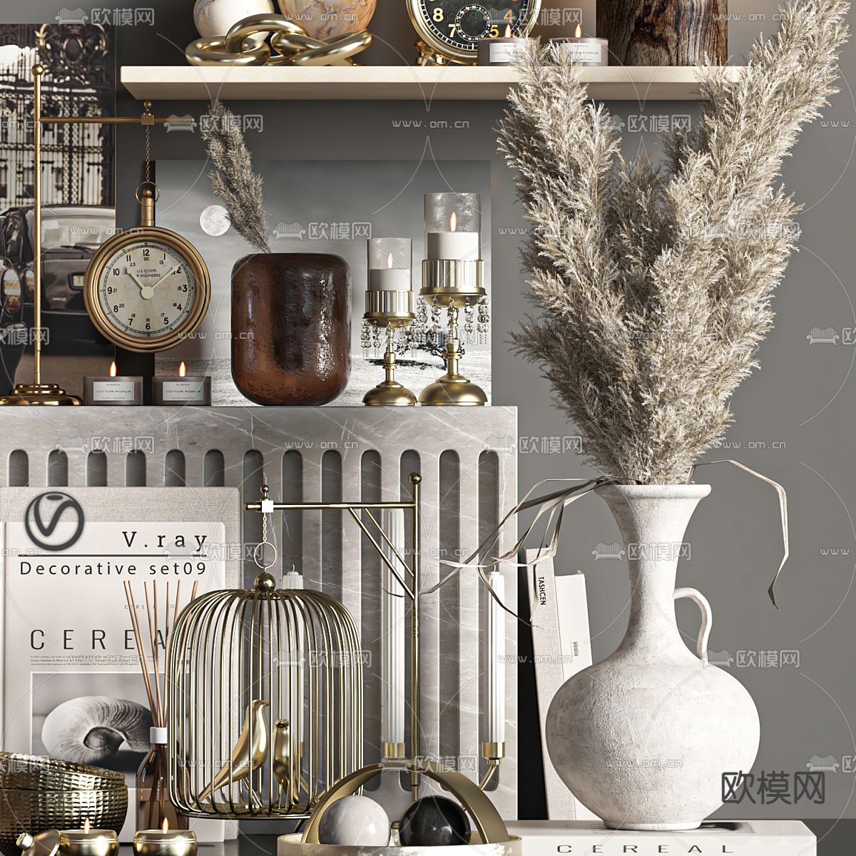 欧式装饰品 摆件3d模型下载（渲染图2）