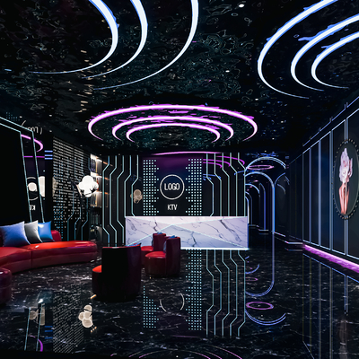  现代KTV大厅su模型 