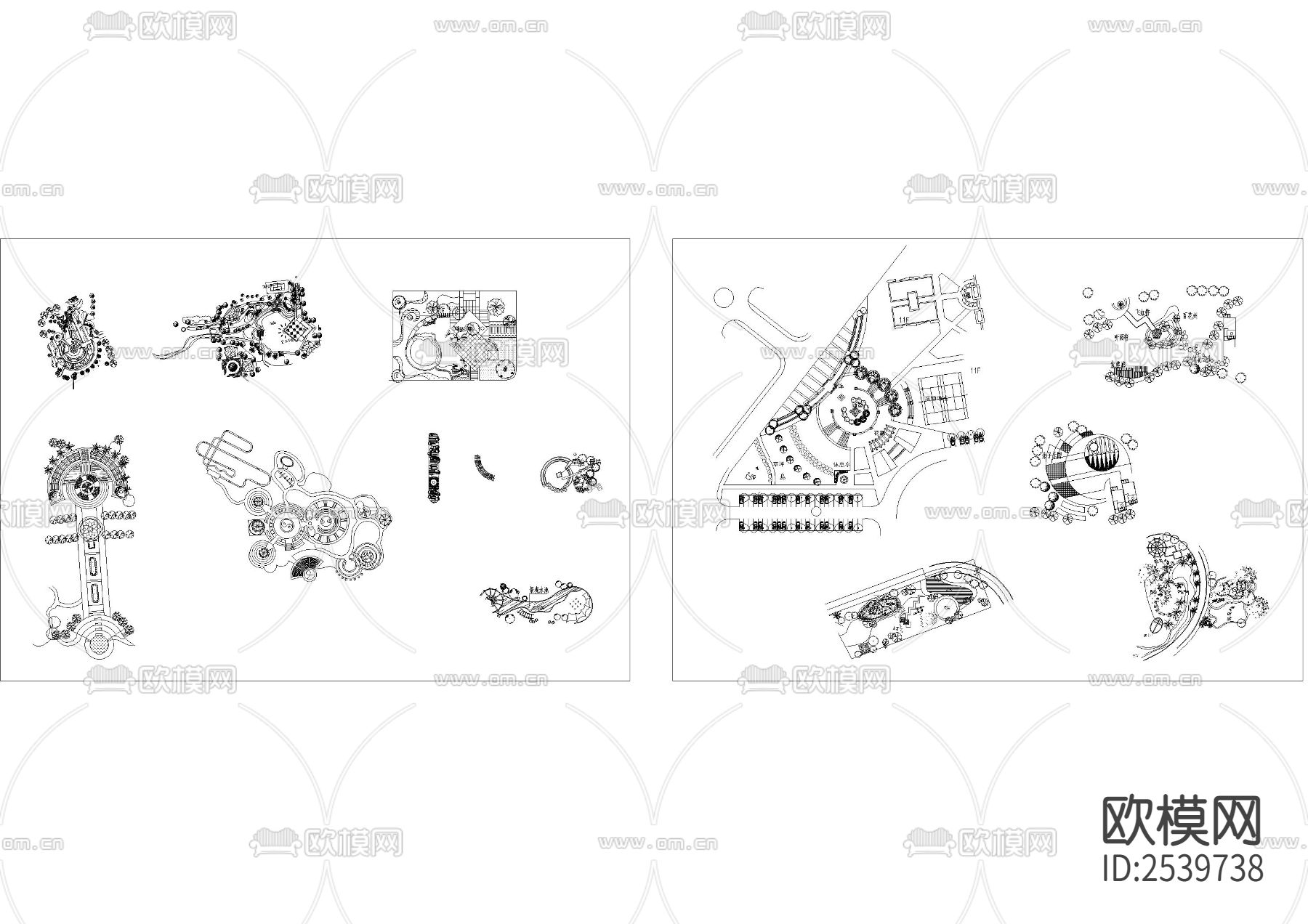多类型景观小样设计cad图库下载（渲染图7）