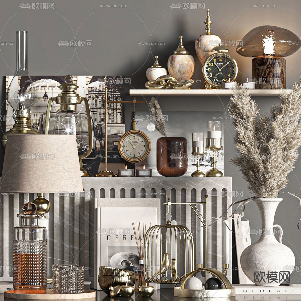欧式装饰品 摆件3d模型下载（渲染图1）