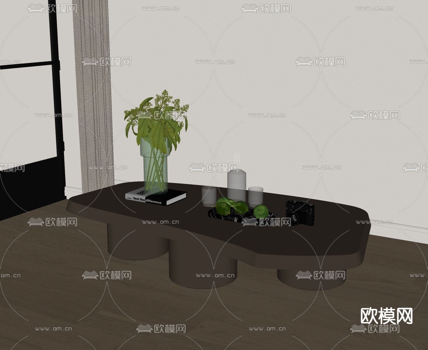 侘寂风茶几su模型