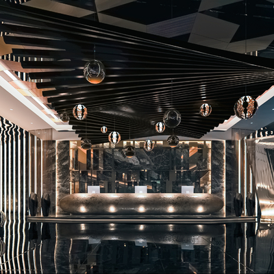  现代KTV大厅su模型 