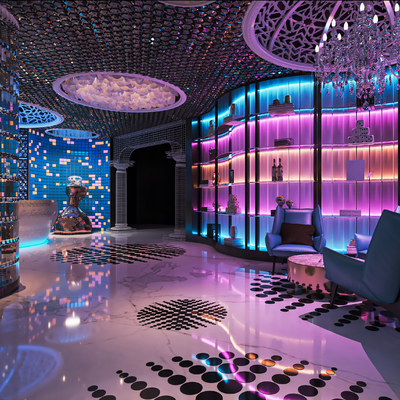  现代KTV大厅su模型 