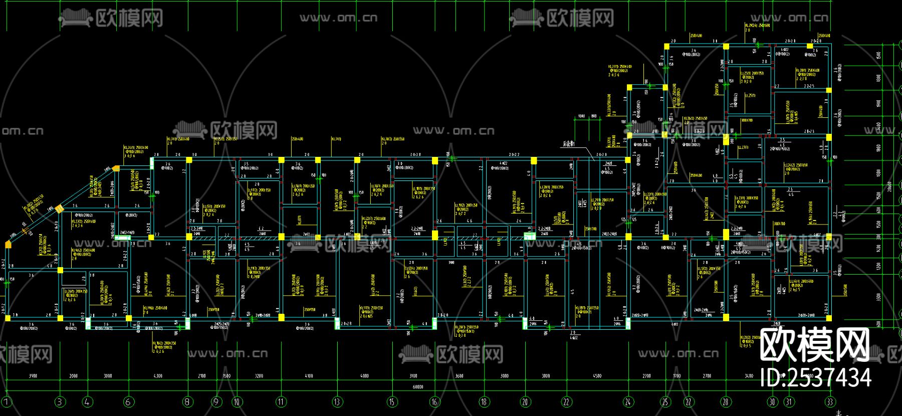 干休所结构CAD施工图下载（渲染图1）