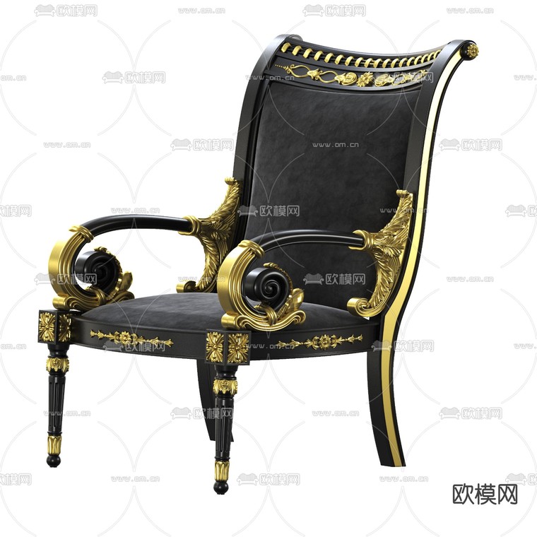 欧式古典 休闲椅3d模型下载_ID13044042_3dmax免费模型-欧模网
