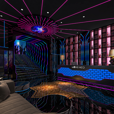  现代KTV大厅su模型 