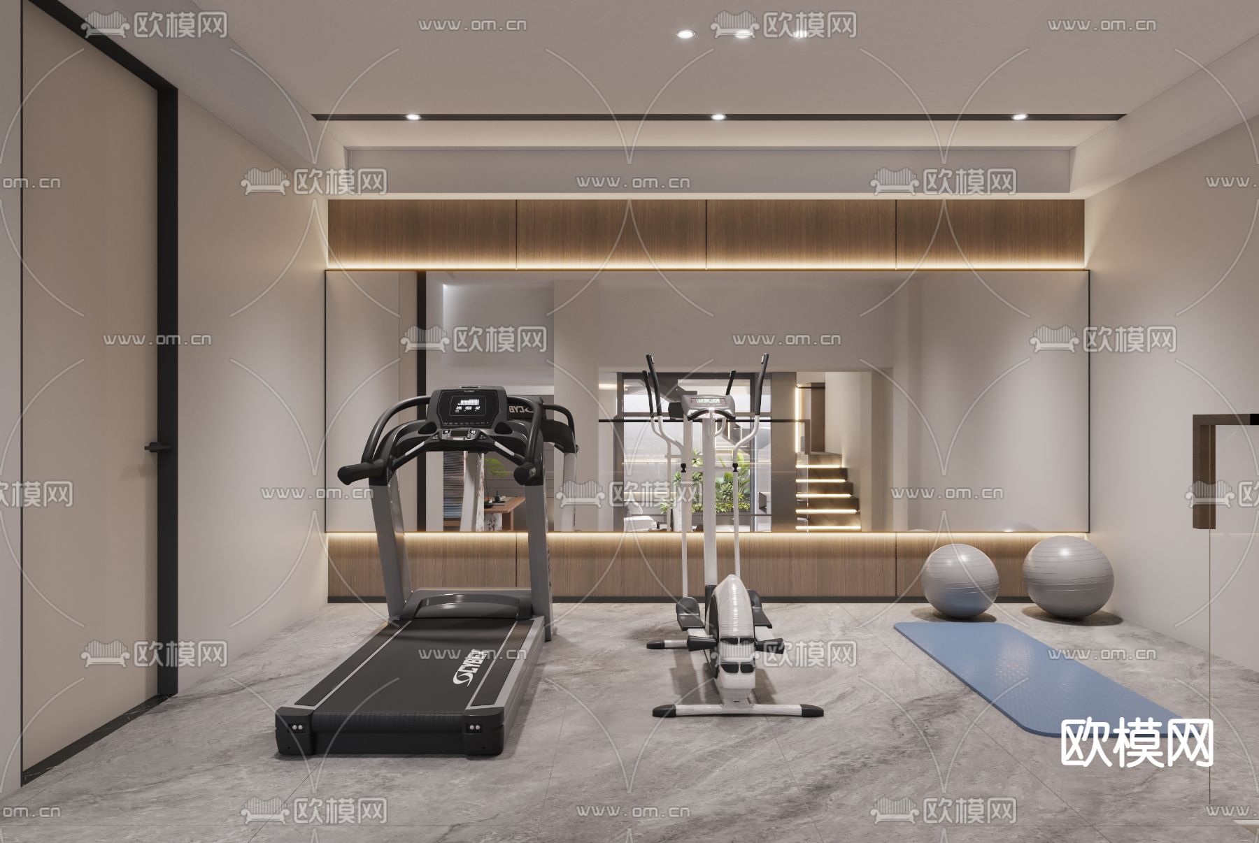 地下室 休息室3d模型下载（渲染图2）