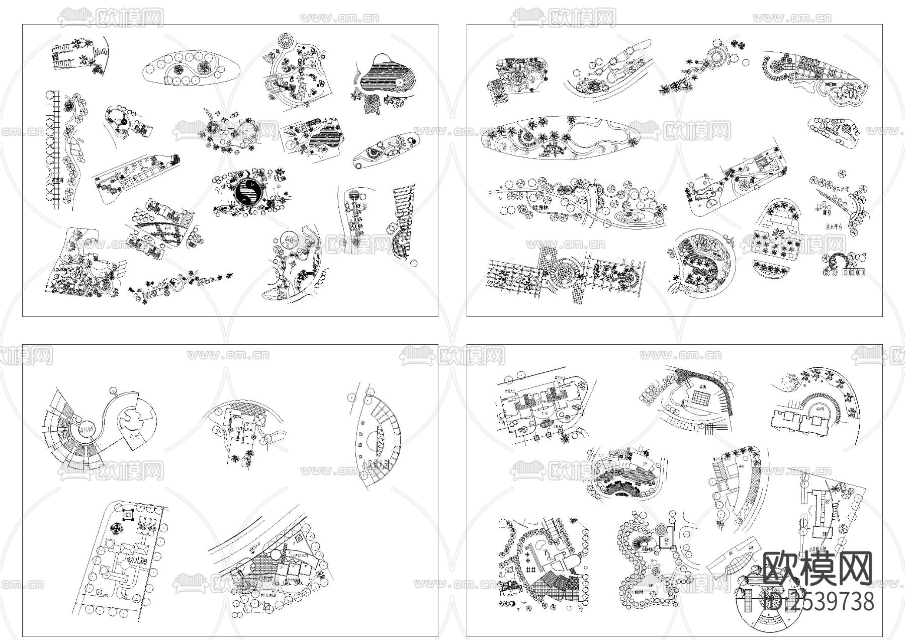 多类型景观小样设计cad图库下载（渲染图5）