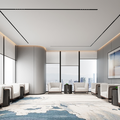  现代会客室su模型 