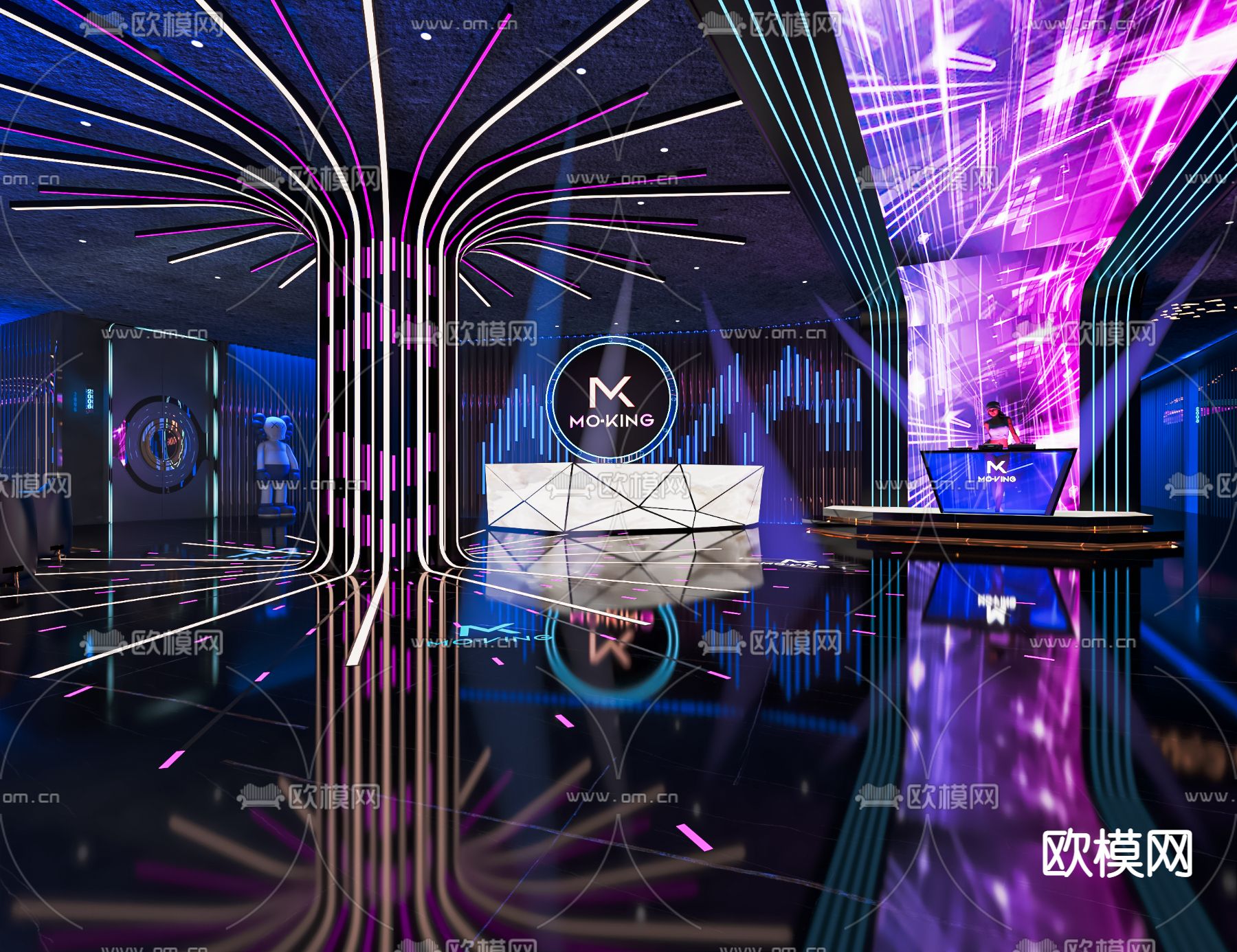 现代KTV大厅su模型下载