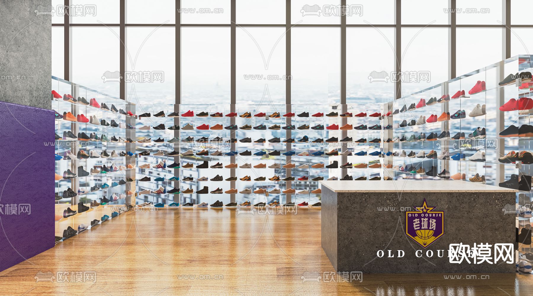 现代鞋店 运动鞋子su模型下载