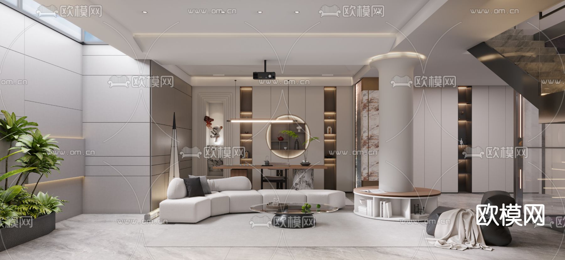 地下室 休息室3d模型下载（渲染图1）