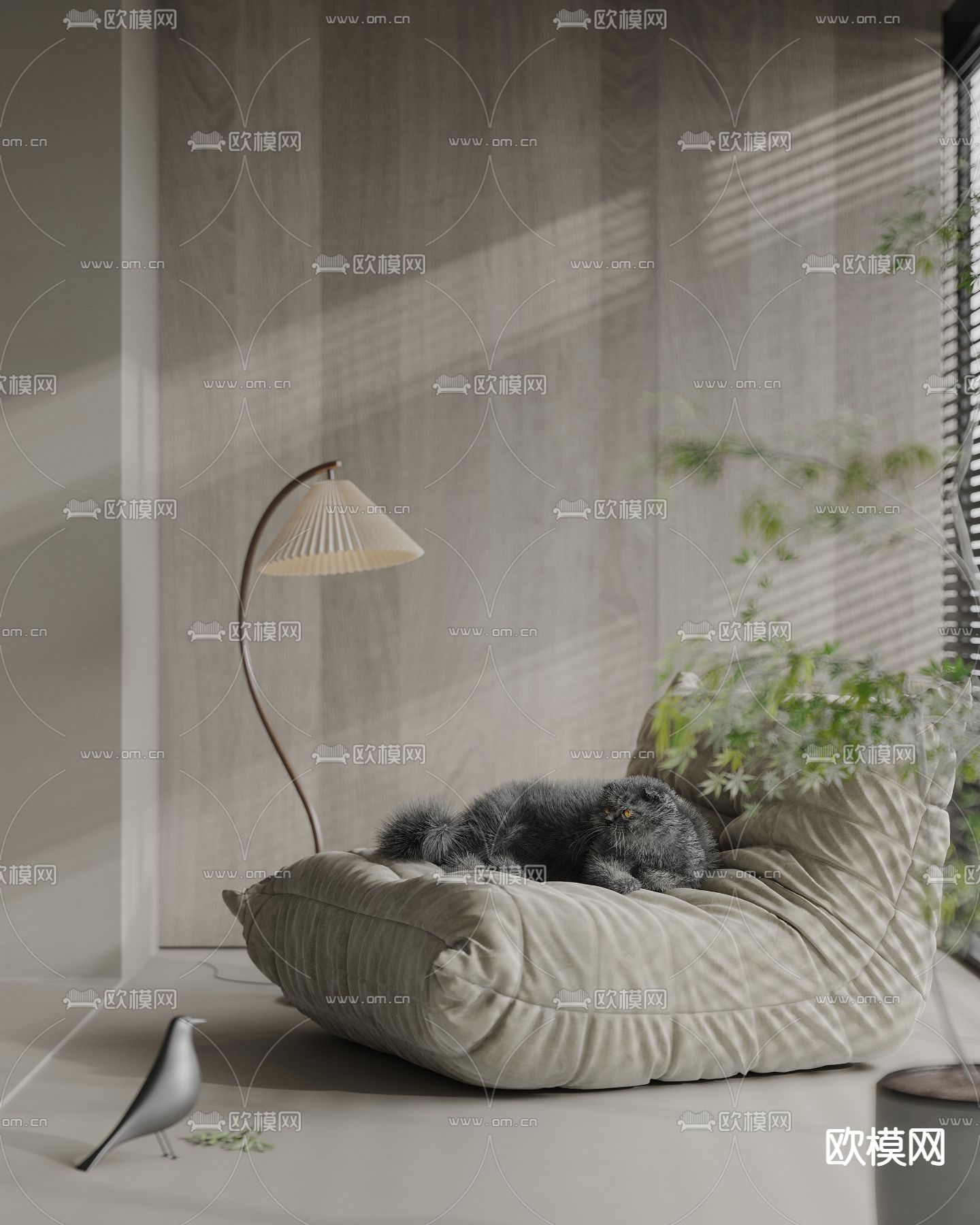 现代懒人沙发3d模型下载