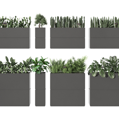  盆栽 花钵su模型 