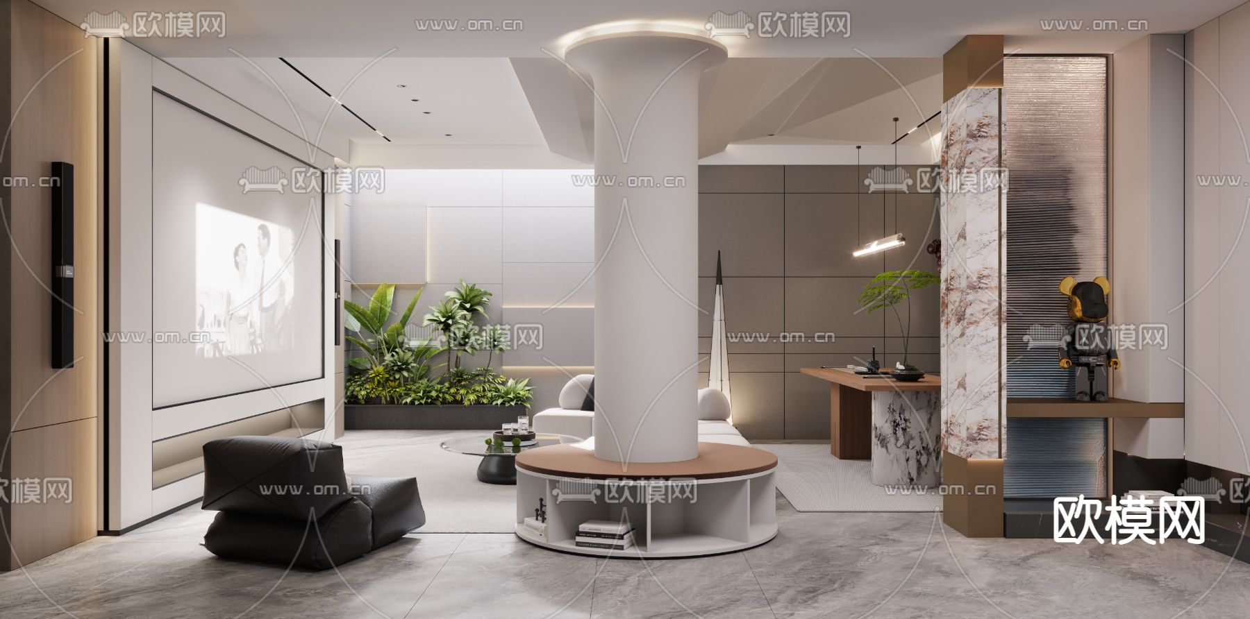 地下室 休息室3d模型下载（渲染图3）