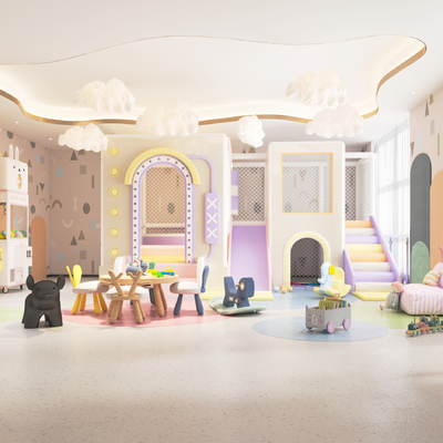  现代儿童游乐场su模型 