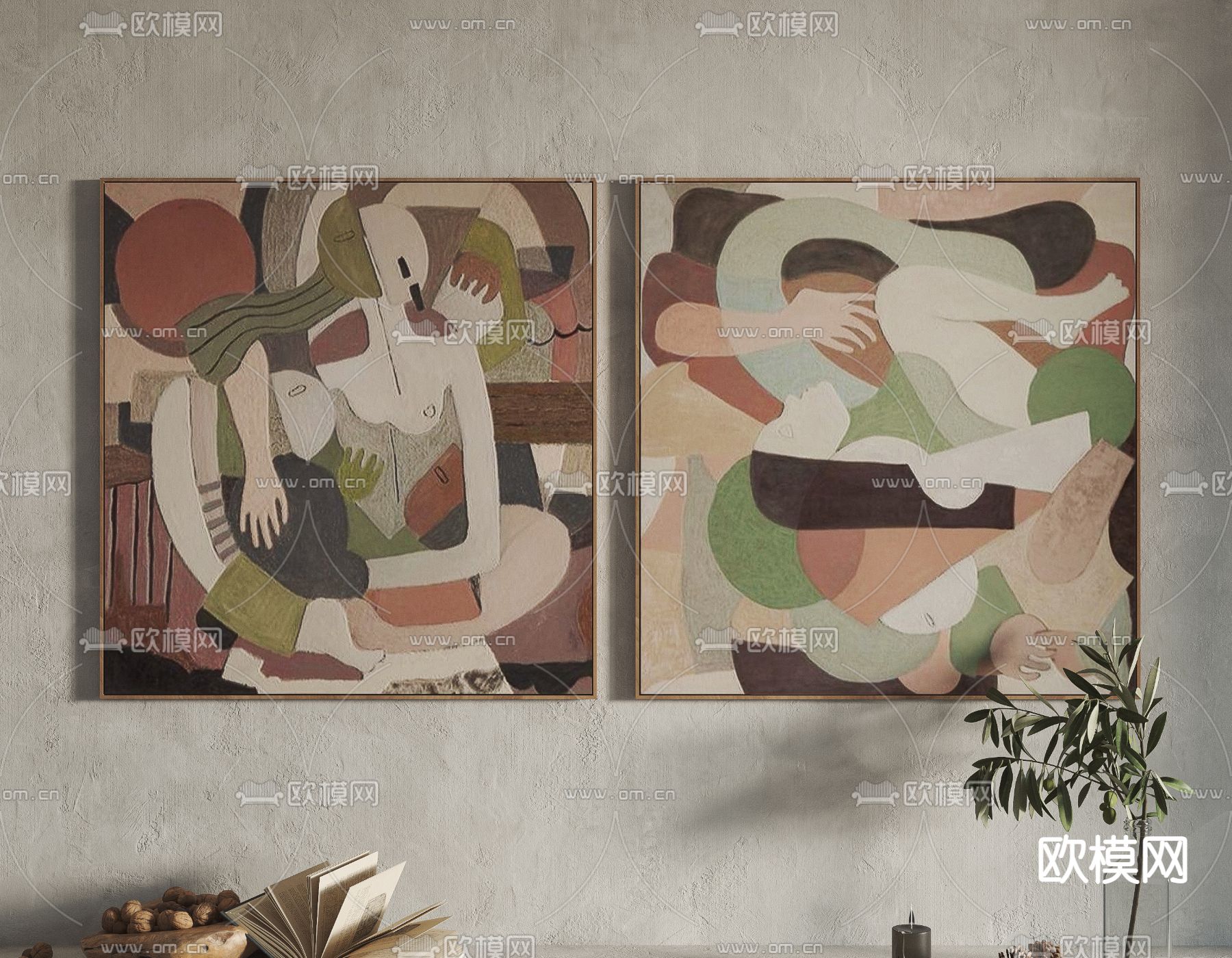 抽象装饰画su模型下载（渲染图1）