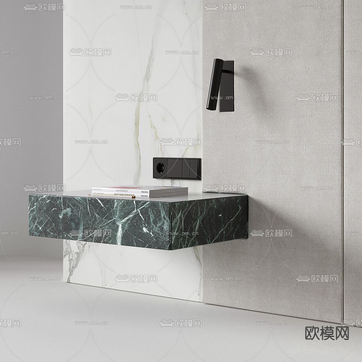 高级灰背景墙 护墙板3d模型