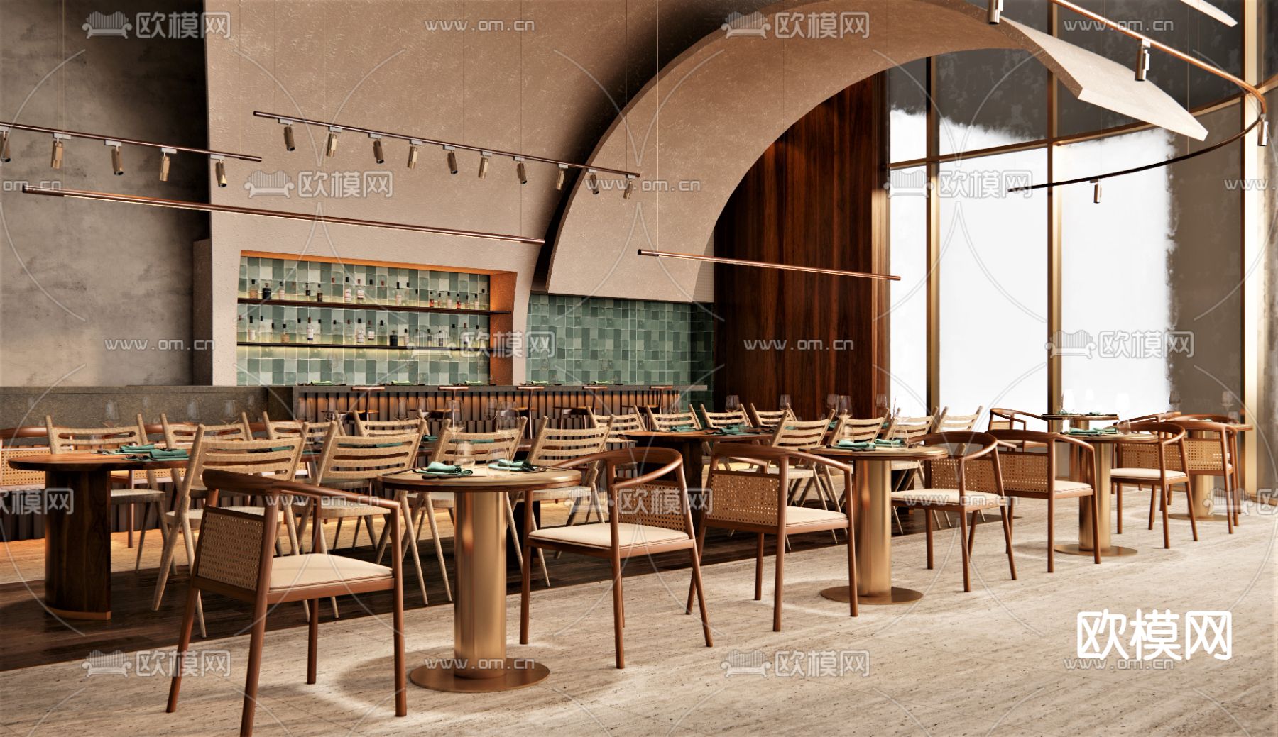 北欧西餐厅su模型下载（渲染图1）