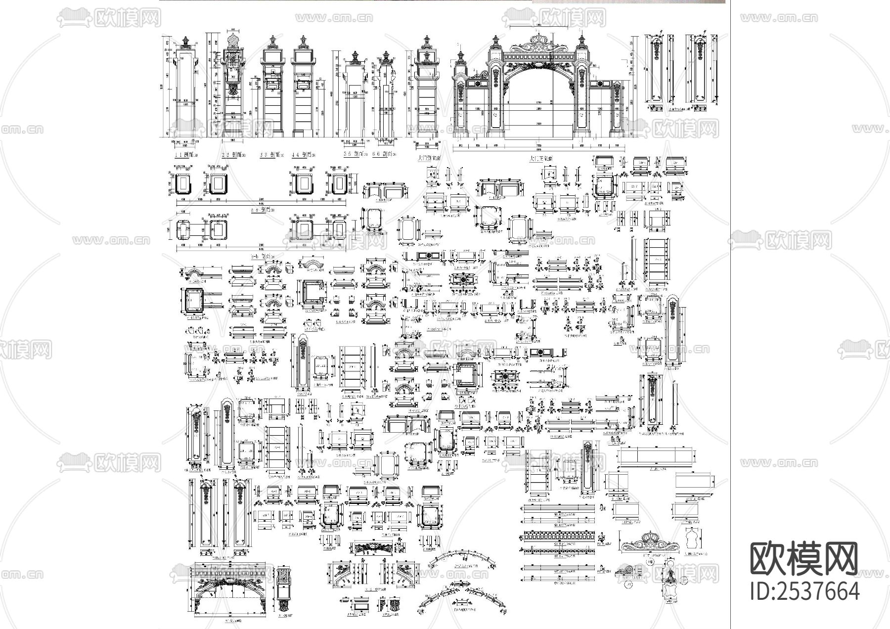 欧式大理石CAD图库下载（渲染图1）