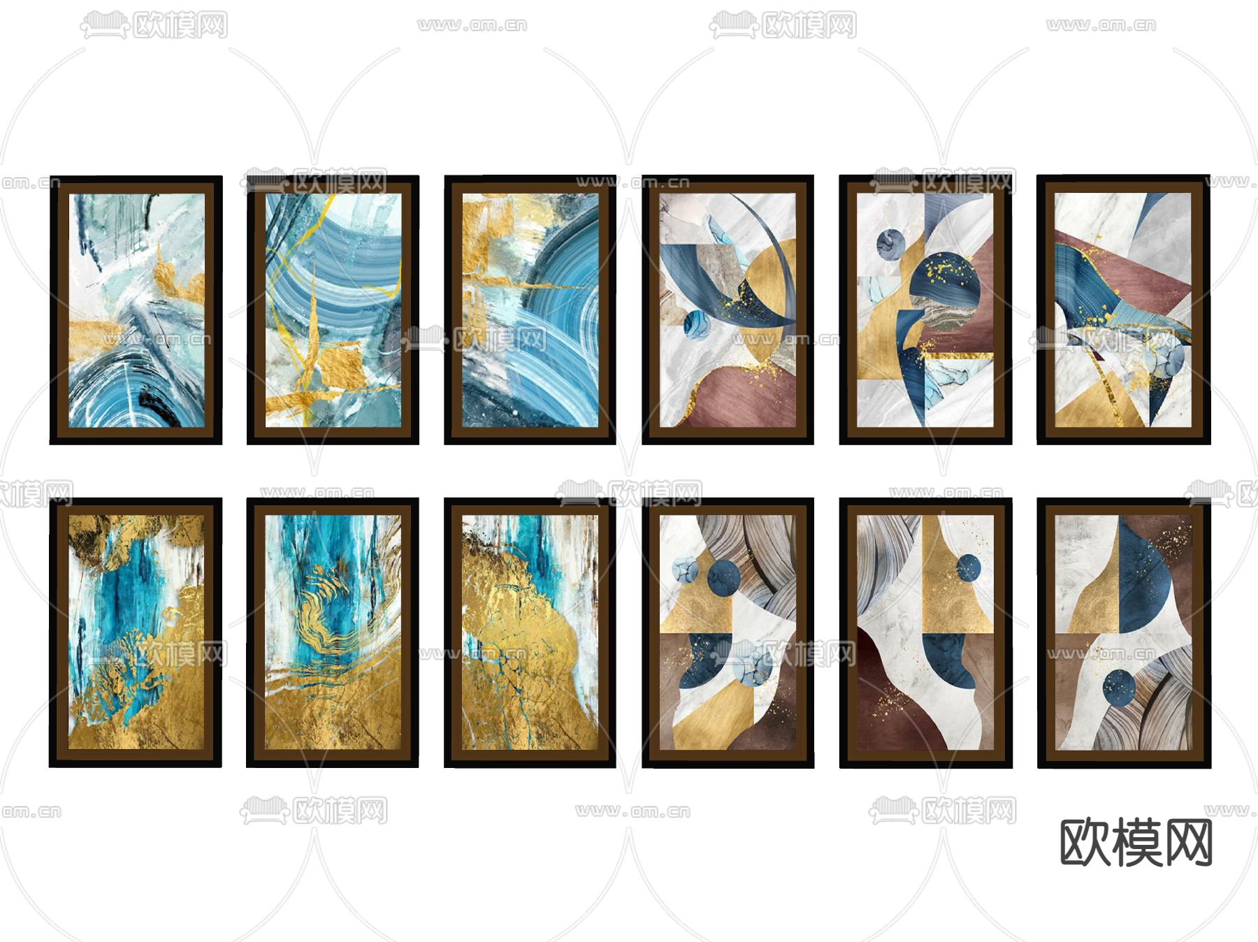 轻奢装饰挂画 抽象挂画su模型下载（渲染图2）