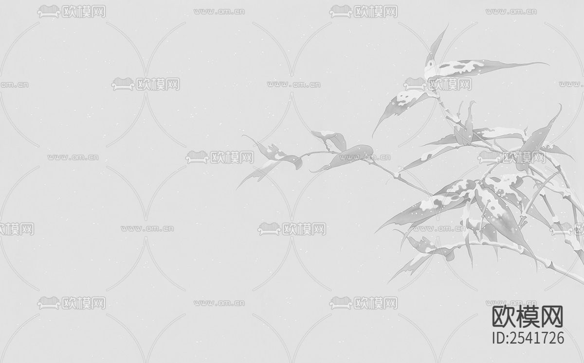 新中式 竹子 雪竹 壁纸下载（渲染图5）