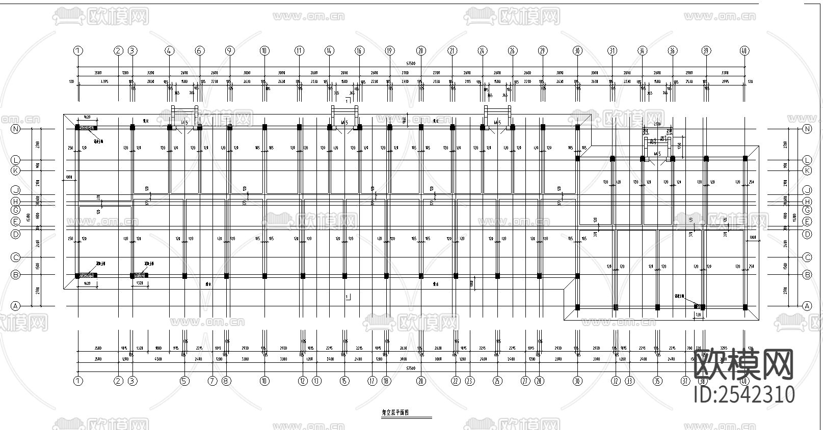 小区平层cad平面布置图下载（渲染图3）