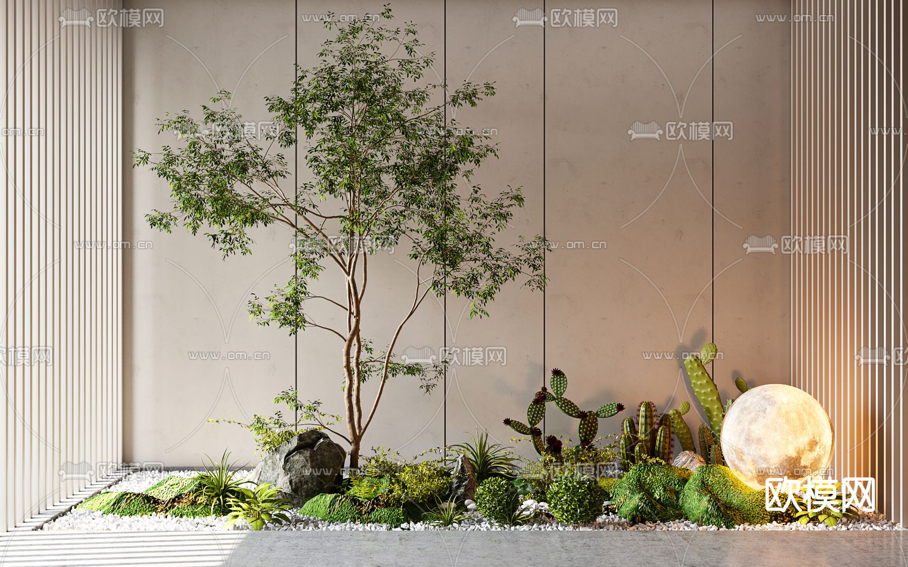 室内造景 植物堆3d模型下载