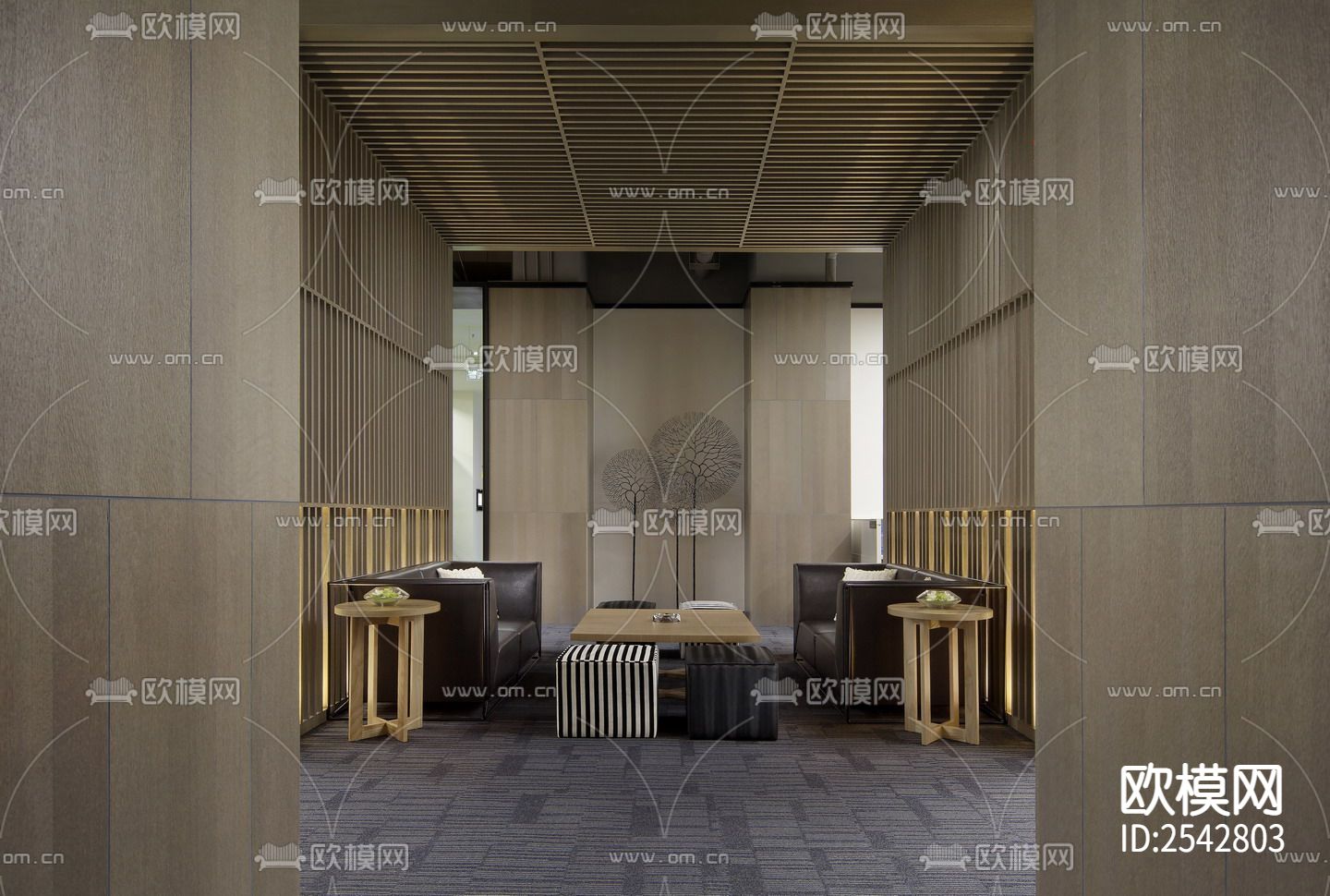 办公室cad施工图下载（渲染图5）